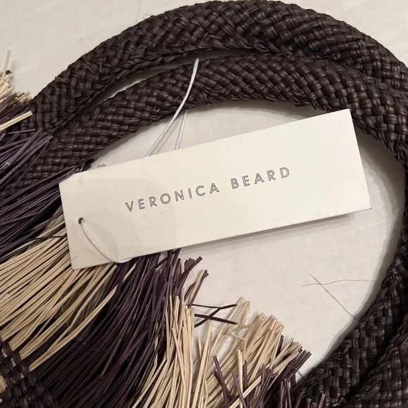 Veronica Beard Dans la Main Bag Handmade Iraca Palm Brown❤️Great gift❤️ - Picture 5 of 13